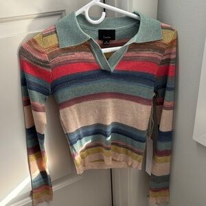 Umi Multicolor Striped Collared Sweater